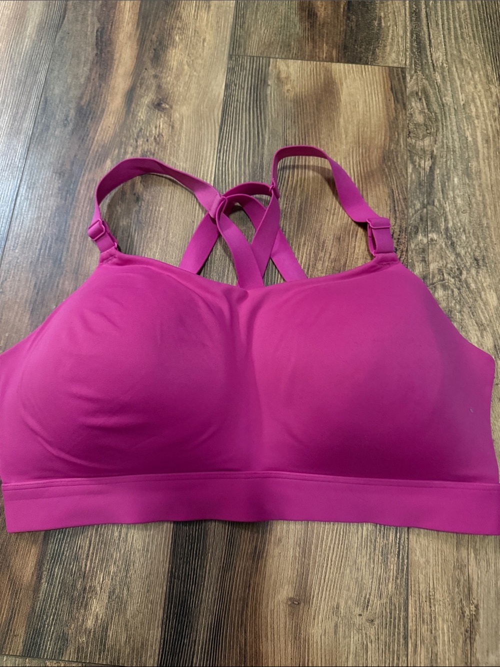 PINK Victoria's Secret Fuchsia Cross-Back Seamless Sports Bra